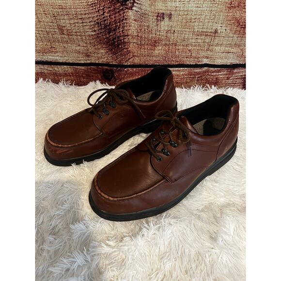 Red Wing Brown Leather Safety Toe Work Shoes Mens 14 Oxford Oil Slip Resistant - Picture 4 of 11